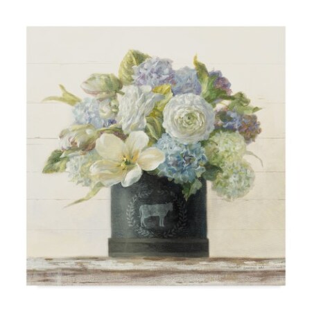 Trademark Fine Art Danhui Nai 'Tulips In Hatbox Shiplap' Canvas Art, 35x35 WAP08996-C3535GG